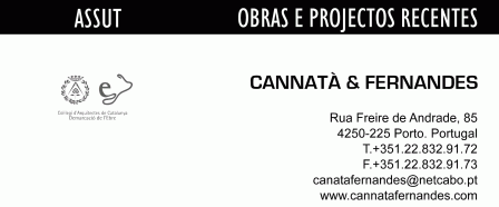 Cannatà & Fernandes: Obras e Projectos Recentes (30 novembre)